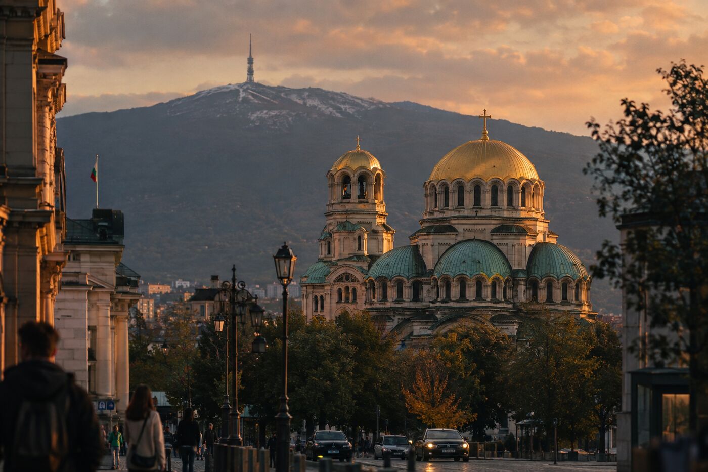 Cathédrale Alexandre-Nevski à Sofia au crépuscule