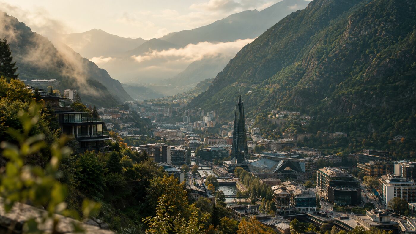 Vallée d'Andorre-la-Vieille dans les Pyrénées